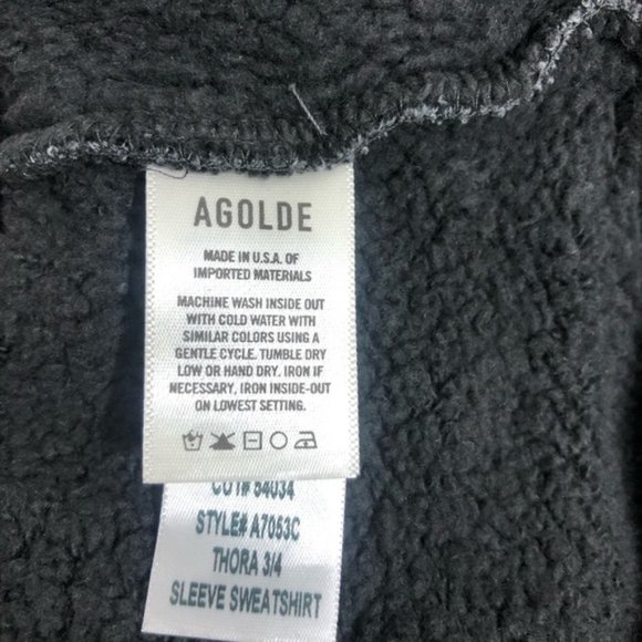 New, Agolde "Thora" Graphite Heather Sweatshirt XS - Picture 6 of 8